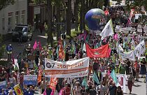 Des manifestants pour le climat en marge du G7 à Munich, en Allemagne