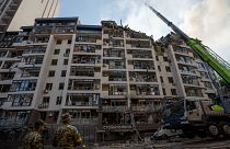 Edificio distrutto a Kharkiv, Ucraina