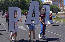 Manifestação pela paz e contra a NATO em Madrid