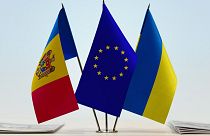پرچم‌های اوکراین، اتحادیه اروپا و مولداوی