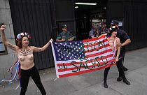Demonstration of Femen in Madrid, Spain, June 2022.
