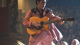 This image released by Warner Bros. Pictures shows Austin Butler in a scene from 'Elvis'.