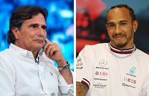 Nelson Piquet (L) had been speaking about Lewis Hamilton (R) on a podcast in November.