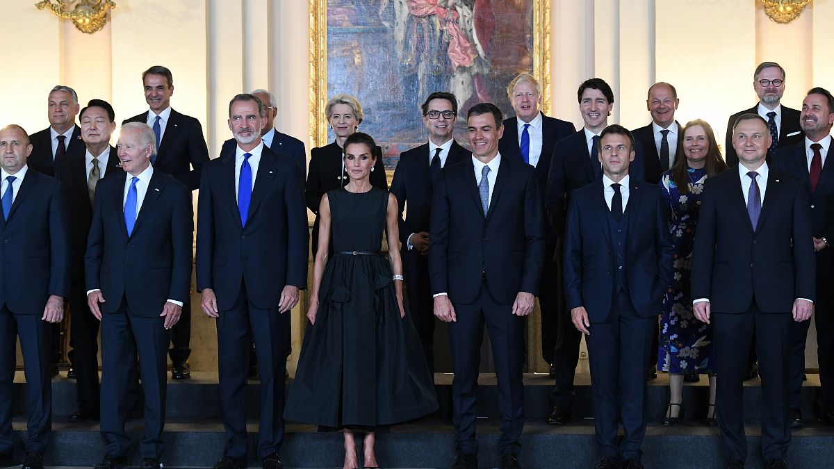 Una cena ofrecida por el rey de España Felipe VI y la reina Letizia en el Palacio Real de Madrid, el 28 de junio de 2022. 