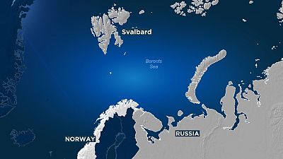 A map showing the location of Svalbard