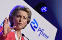 Ursula von der Leyen visited the Pfizer company in Puurs, Belgium in April 2021.