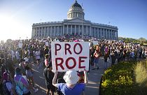 Abortion-rights protest at the Utah State Capitol in Salt Lake City on June 24, 2022.