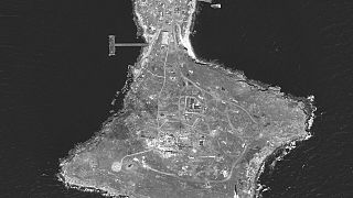 Vue satellite de l'île aux serpents en mer Noire, le 17/06/2022