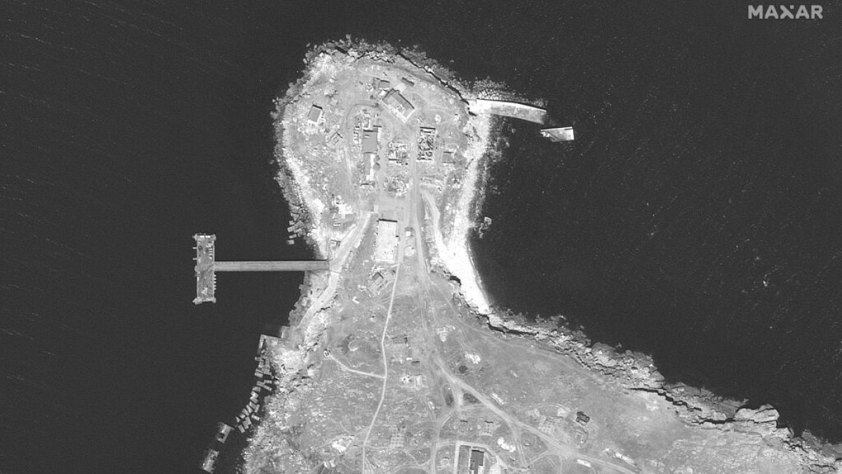 Imagem de satélite da Ilha da Serpente, no Mar Negro