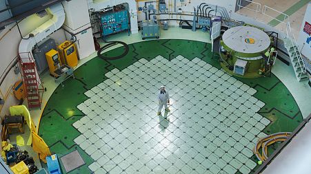 Engineer inside a nuclear reactor.