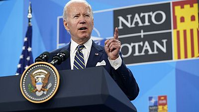 Joe Biden, presidente de EE.UU., en la cumbre de la OTAN en Madrid (España).
