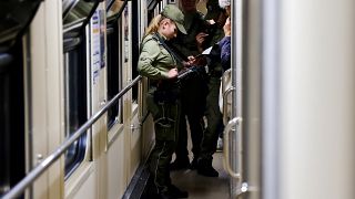 Украинский пограничный контроль в поезде