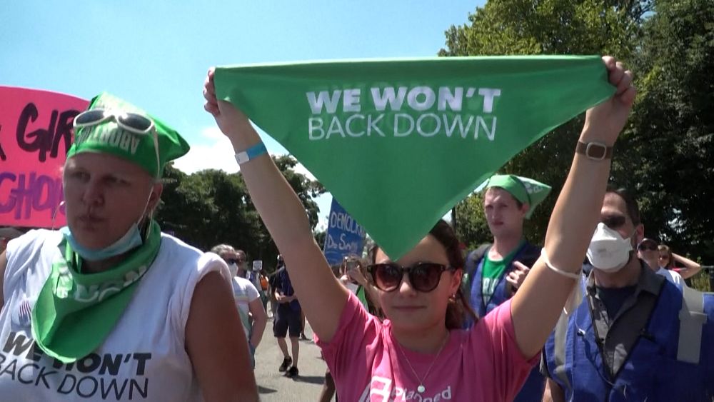 VIDEO : Abortion rights activists conduct nonviolent civil disobedience demonstrations