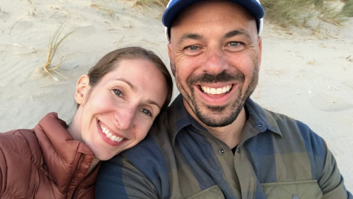 US citizens Jay Weeldreyer (R) and his partner Andrea Prudente on a beach in September 18, 2021.