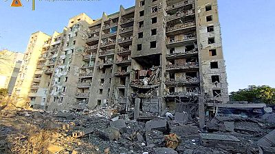 Bombardiertes Wohnhaus in der Region Odessa