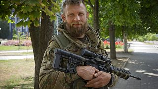 Artem Ruban, soldat ukrainien du bataillon Svoboda à Bakhmout, Ukraine, le 1er juillet 2022