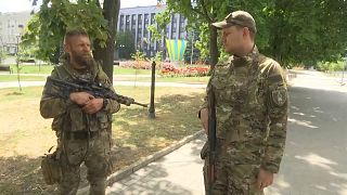 Soldados ucranianos del batallón Svoboda