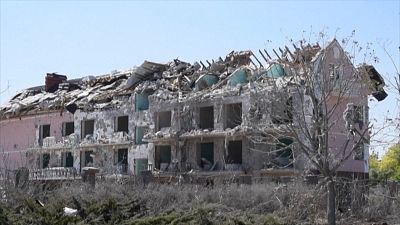 Ruins after misile strike in Sergiyvka, Odessa region
