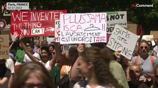 Proteste f¨ür das Recht auf Abtreibung in Paris in Frankreich