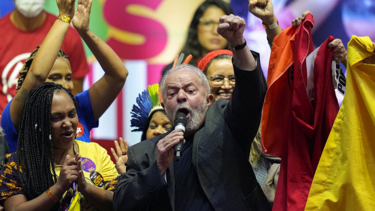 Lula da Silva em campanha no Brasil.