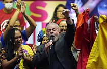 Lula da Silva em campanha no Brasil.