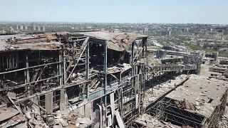 Imagen de las ruinas de la planta de Azovstal, en Mariupol, en el territorio que está bajo el control del Gobierno de la República Popular de Donetsk, al este de Ucrania.