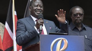 Kenyan presidential candidate Raila Odinga campaigns in his hometown