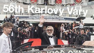 Jiri Bartoska, le président du Festival International du film de Karlovy Vary le 1er juillet 2022 à l'occasion de la cérémonie d'ouverture