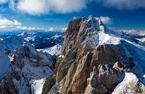 Marmolada mountain in the Italian Dolomites.