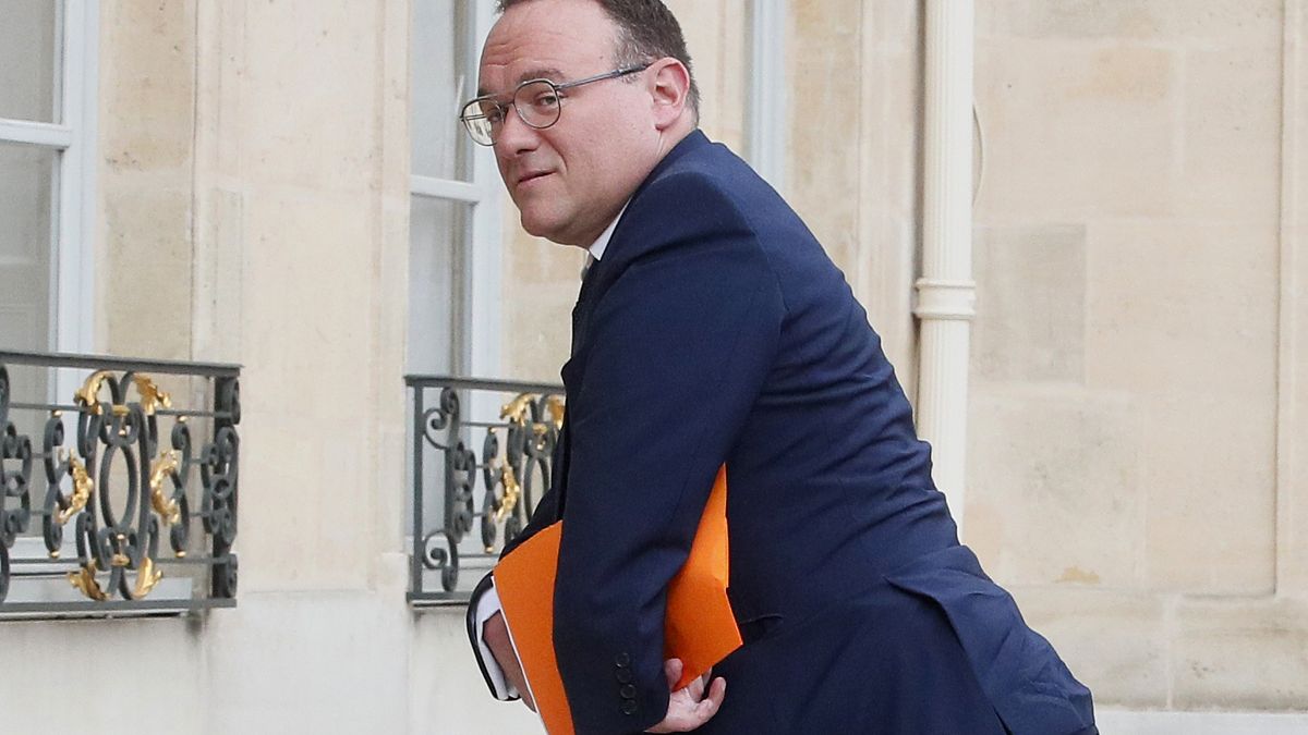 Damien Abad arrives at the Elysee Palace for a cabinet meeting in Paris in May.