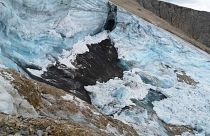 Photo non datée du glacier de la Marmolada, le plus grand glacier des Alpes italiennes.