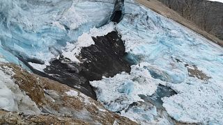 Photo non datée du glacier de la Marmolada, le plus grand glacier des Alpes italiennes.