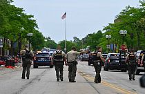 La police de Chicago effectue une patrouille après la fusillade à l'occasion des cérémonies du 4-Juillet / Banlieue de Chicago, le 04/07/2022