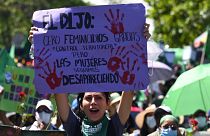 Marche réclamant la dépénalisation de l'avortement à San Salvador, 28 septembre 2021