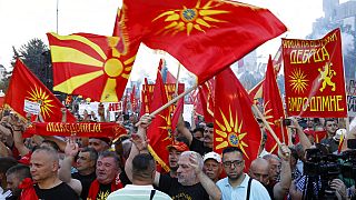 Σκόπια, Βόρεια Μακεδονία, διαδήλωση
