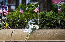 Homenagem às vítimas do tiroteio em Highland Park, Chicago, EUA