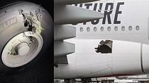 هواپیمای آسیب دیده شرکت هواپیمایی امارات