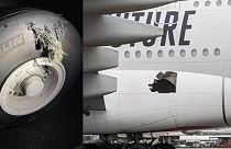 هواپیمای آسیب دیده شرکت هواپیمایی امارات