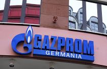 Firmenschild von Gazprom Germania, dem deutschen Gazprom-Ableger