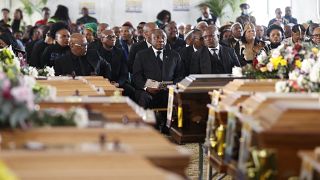 South Africa holds memorial for 21 teenagers killed in tavern