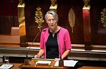 La Première ministre française Elisabeth Borne prononce son discours de politique générale à l'Assemblée nationale - Paris, le 06/07/2020