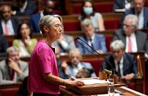 La primera ministra francesa, Elisabeth Borne, pronuncia un discurso en la Asamblea Nacional, en París, Francia, el 6 de julio de 2022.