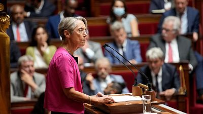 French Prime Minister Elisabeth Borne delivers a speech at the National Assembly, in Paris, France, July 6, 2022.