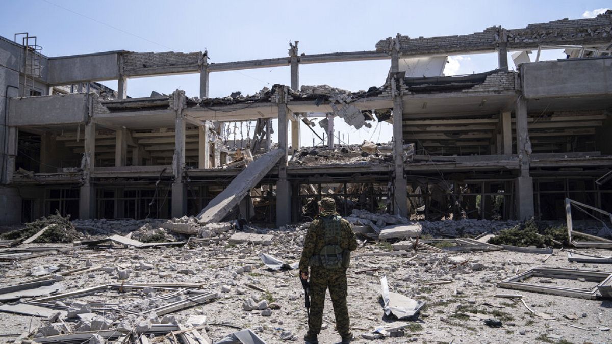 Zerstörung in Charkiw in der Ukraine im Juli 2022