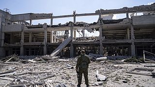 Zerstörung in Charkiw in der Ukraine im Juli 2022