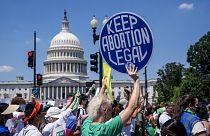 Abtreibungsbefürworter protestieren vor dem Kapitol in Washington