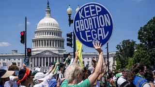 Abtreibungsbefürworter protestieren vor dem Kapitol in Washington