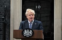 Le Premier ministre britannique Boris Johnson faisant sa déclaration ce jeudi 07/07/2022 à Londres