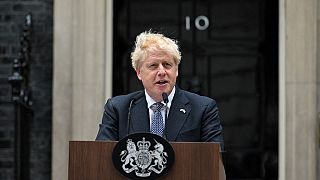 Le Premier ministre britannique Boris Johnson faisant sa déclaration ce jeudi 07/07/2022 à Londres