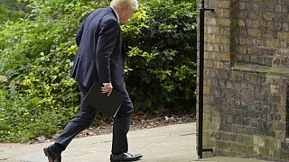 Boris Johnson auf dem Weg zu einer Pressekonferenz, 25.05.2022